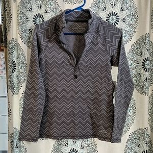 Eddie Bauer Chevron Gray 1/4 Zip Pullover - Small